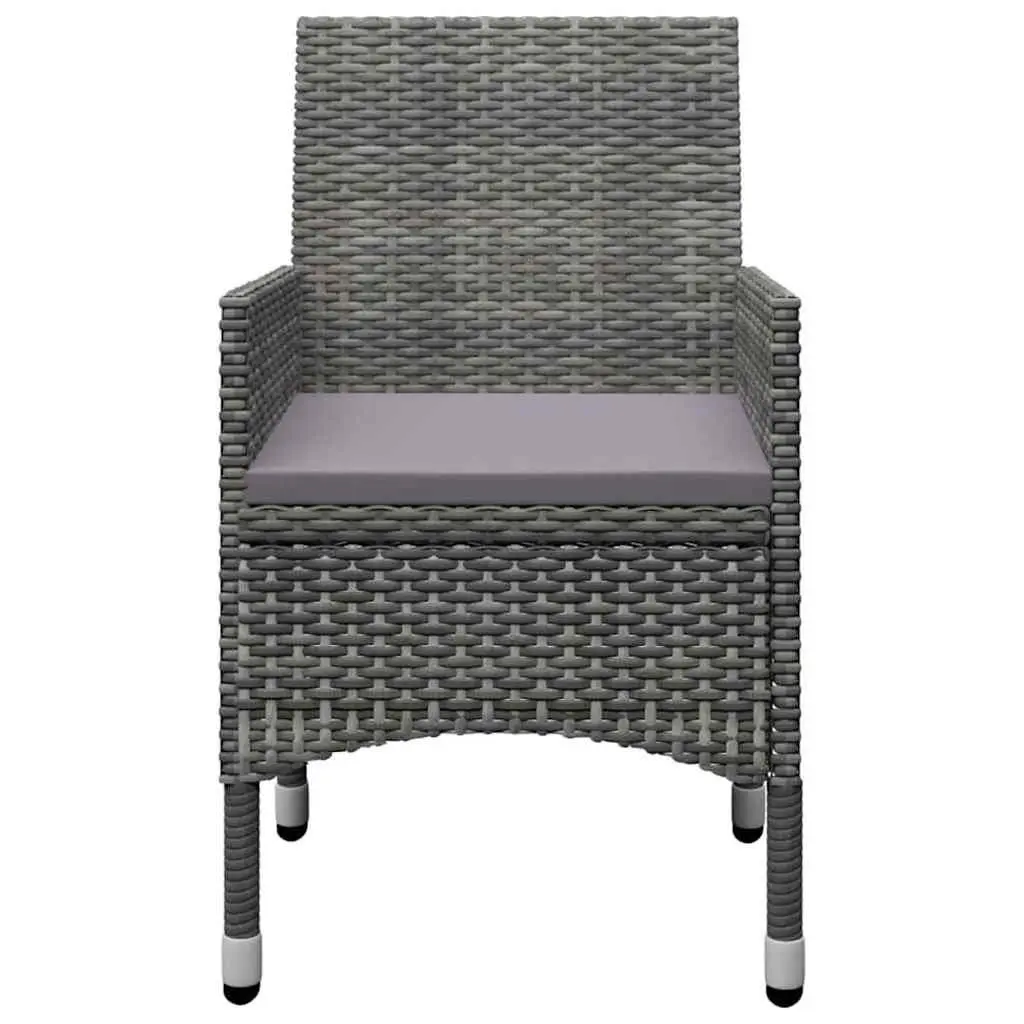 Garden Dining Set Grey 5 Piece Outdoor Furniture Table Chairs Stools
