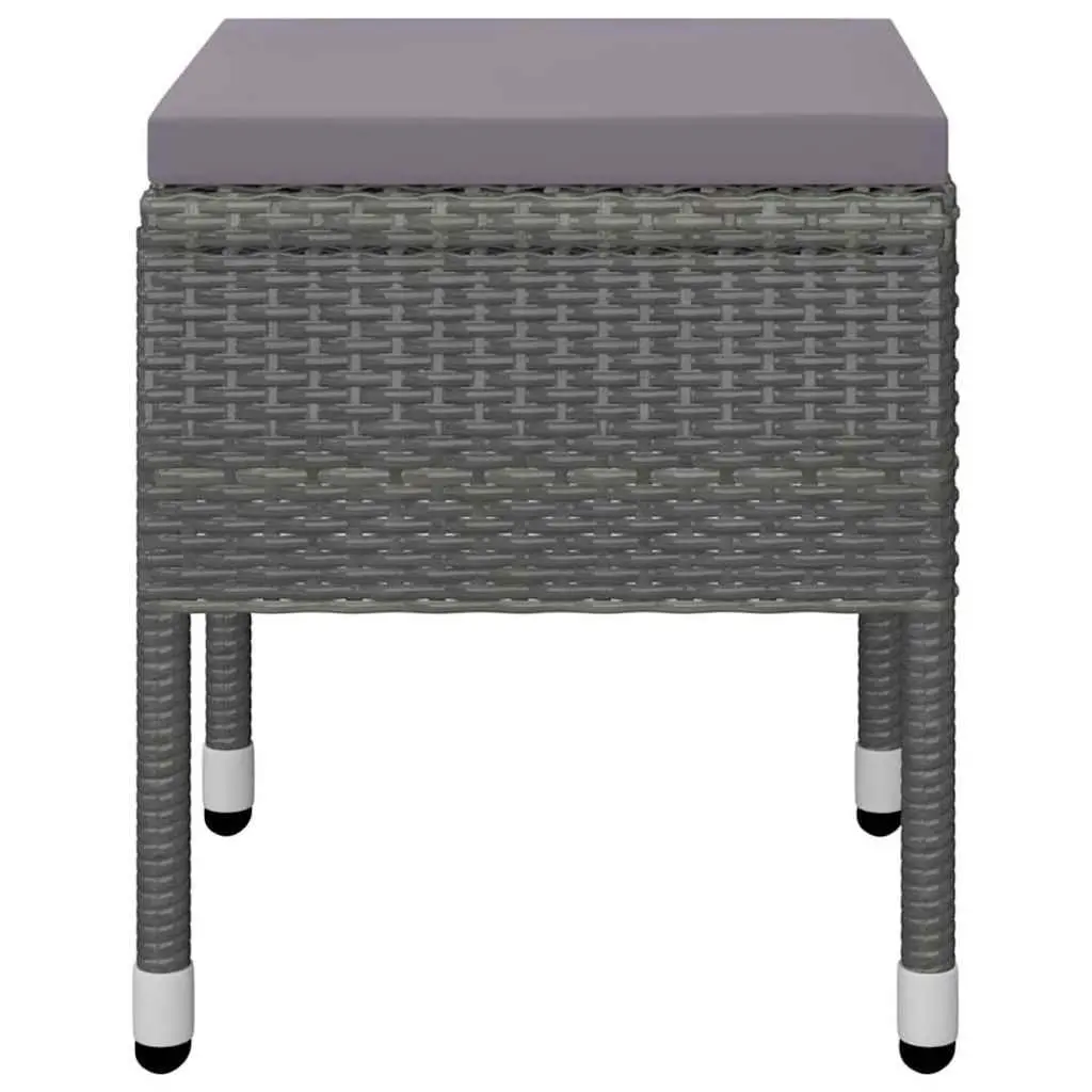 Garden Dining Set Grey 5 Piece Outdoor Furniture Table Chairs Stools