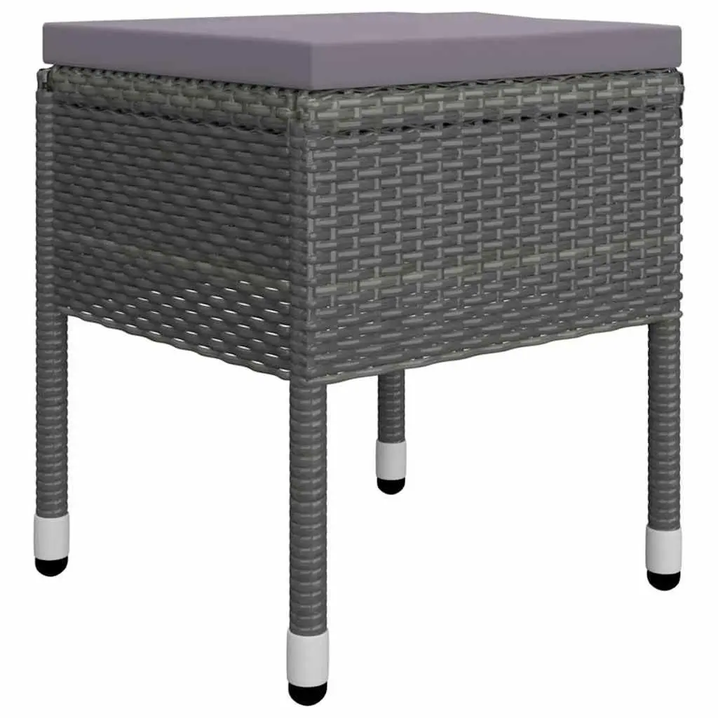 Garden Dining Set 5 Piece Outdoor Furniture Grey Acacia Wood Table Powder Coated Steel Frame Weather Resistant PE Rattan