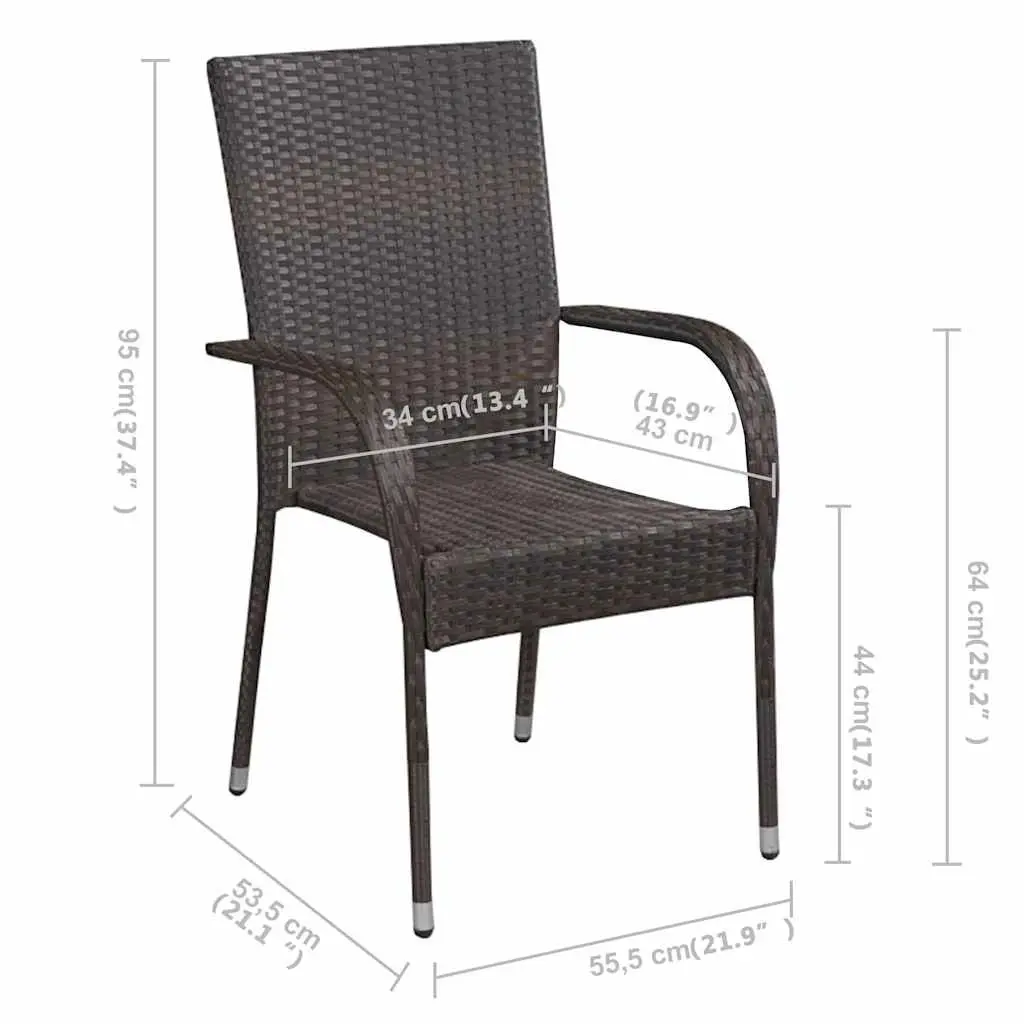Garden Dining Set Brown 5 Piece Outdoor Furniture Table Chairs Patio Rattan