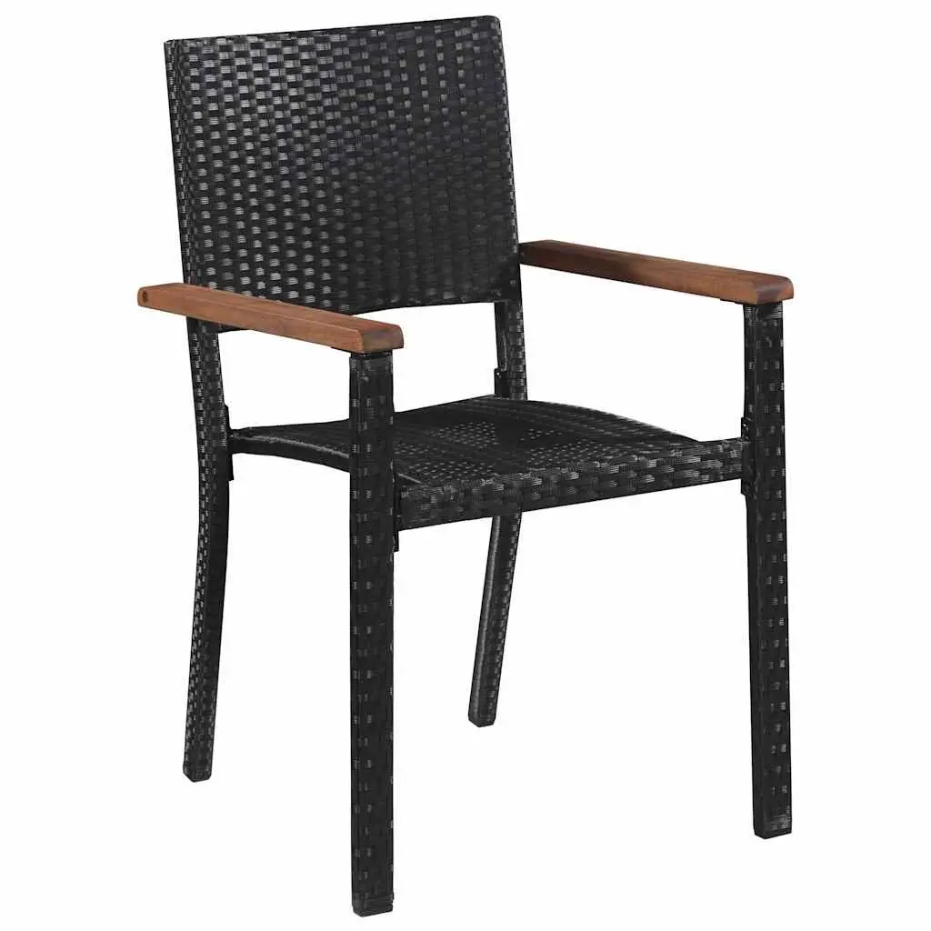 5 Piece Garden Dining Set Outdoor Table Chairs Black Patio Furniture