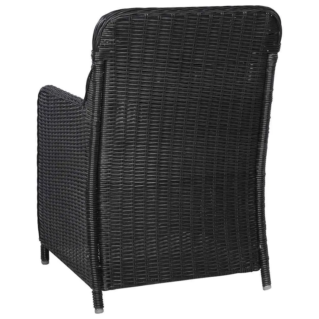 Garden Dining Set Black 5 Piece Outdoor Furniture Table Chairs Patio Dining