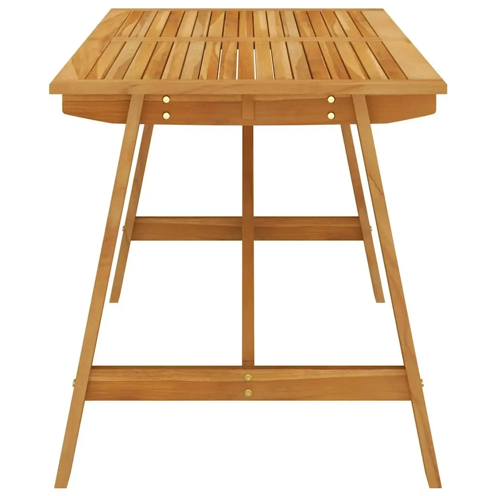 5 Piece Garden Dining Set Acacia Wood Table Steel Frame Chairs PE Rattan
