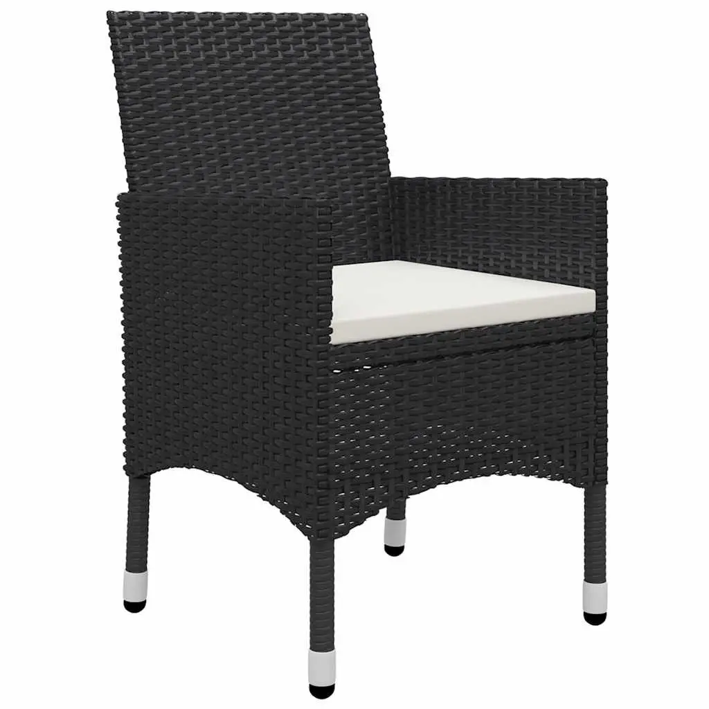 7 Piece Garden Dining Set Black Outdoor Table Chairs Rattan PE