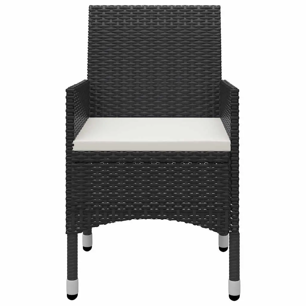 7 Piece Garden Dining Set Black Outdoor Table Chairs Rattan PE
