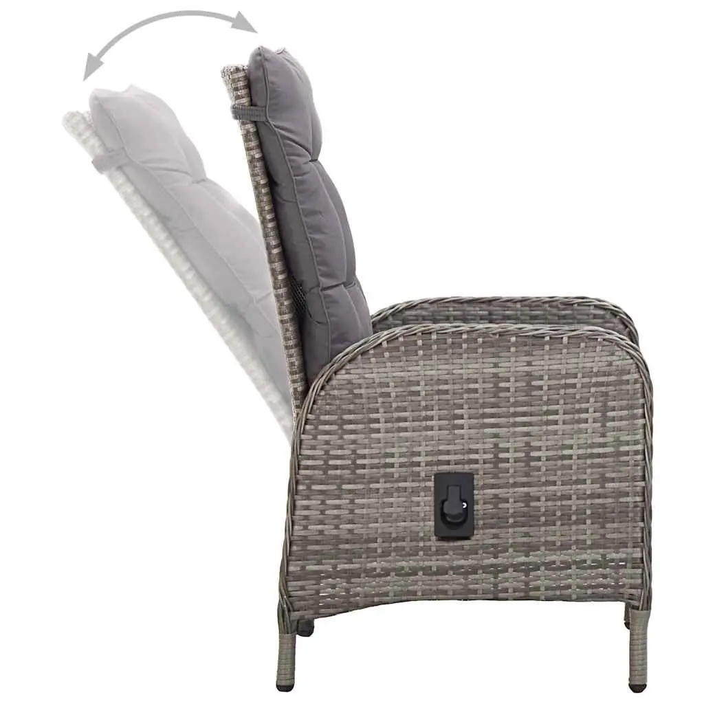 Garden Dining Set 7 Piece Outdoor Table Chairs Rattan Grey Furniture