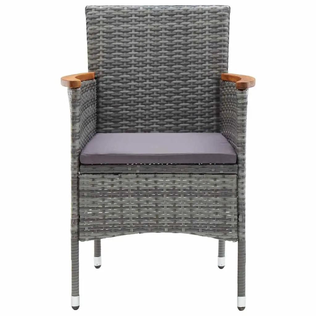 Outdoor Dining Set 9 Piece Grey Furniture Table Stools Chairs