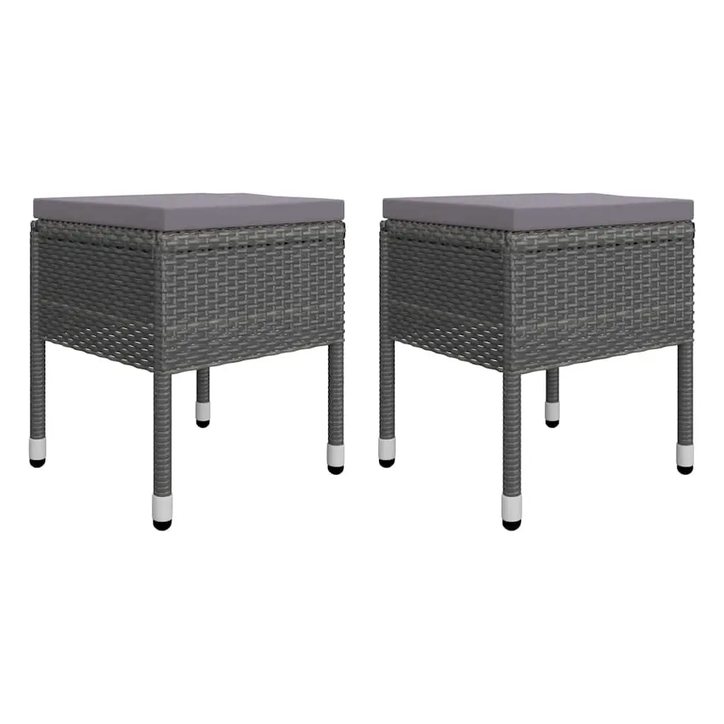 Outdoor Dining Set 9 Piece Grey Furniture Table Stools Chairs