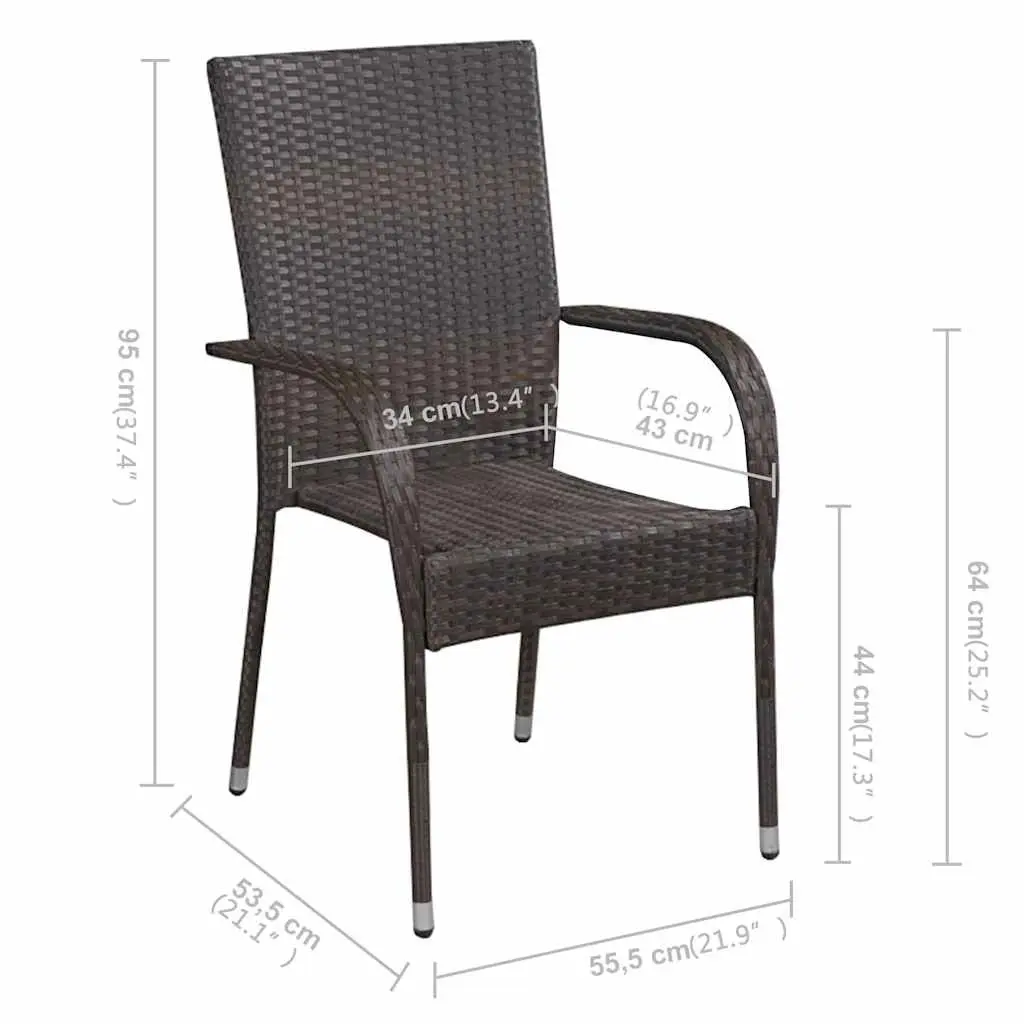 7 Piece Garden Dining Set Outdoor Furniture Brown Acacia Wood Table and Chairs