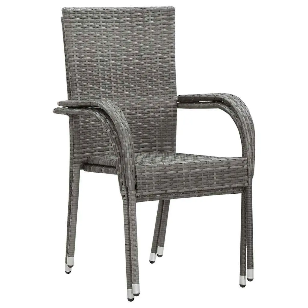 7 Piece Garden Dining Set Outdoor Furniture Acacia Wood Table and Steel Frame Chairs