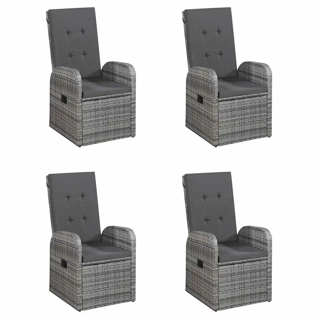 7 Piece Garden Dining Set Outdoor Table Chairs Rattan Grey Weather Resistant