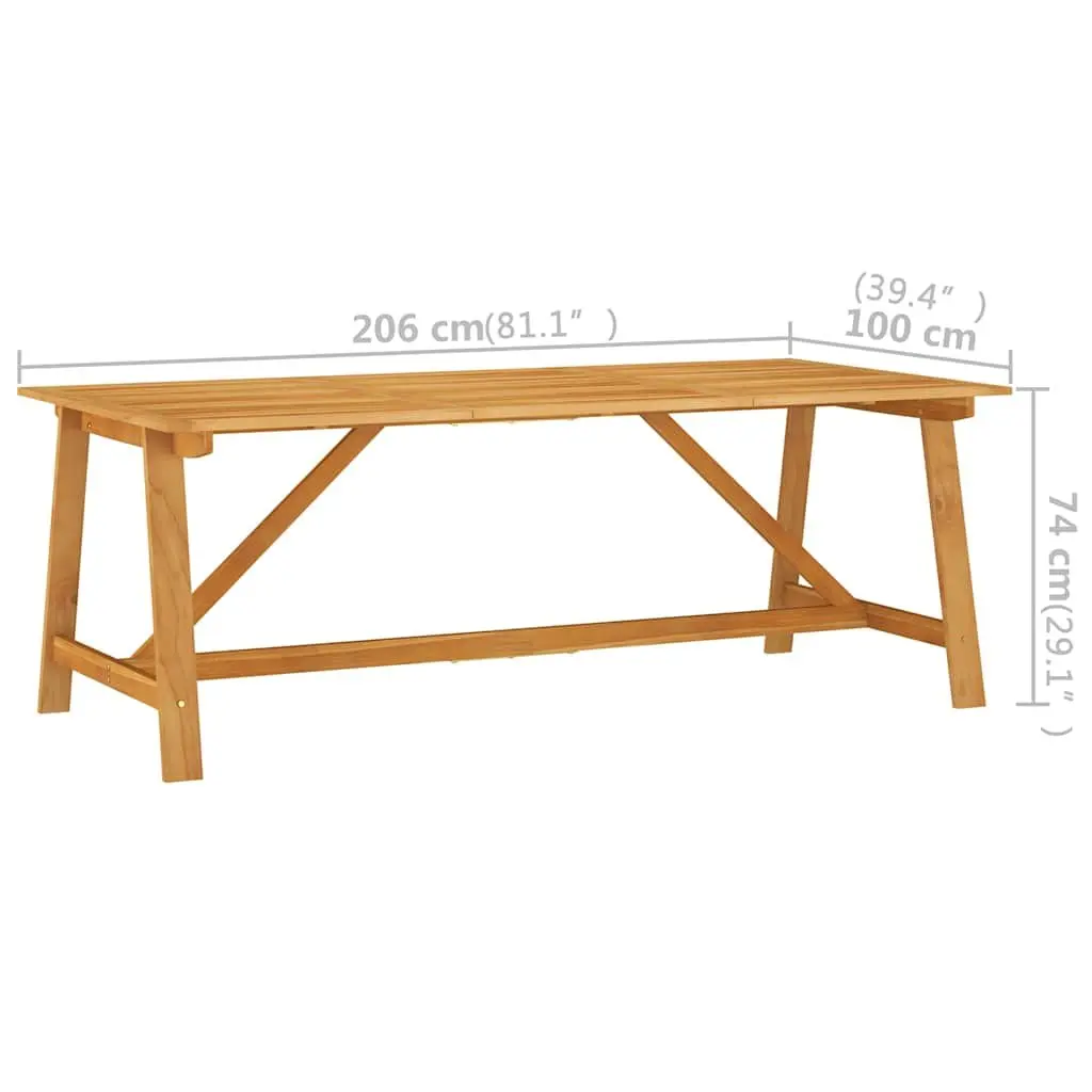 7 Piece Garden Dining Set Black Acacia Wood Table and Rattan Chairs