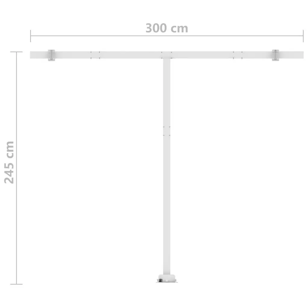 Freestanding Manual Retractable Awning 300x250 cm Yellow White Patio Shade