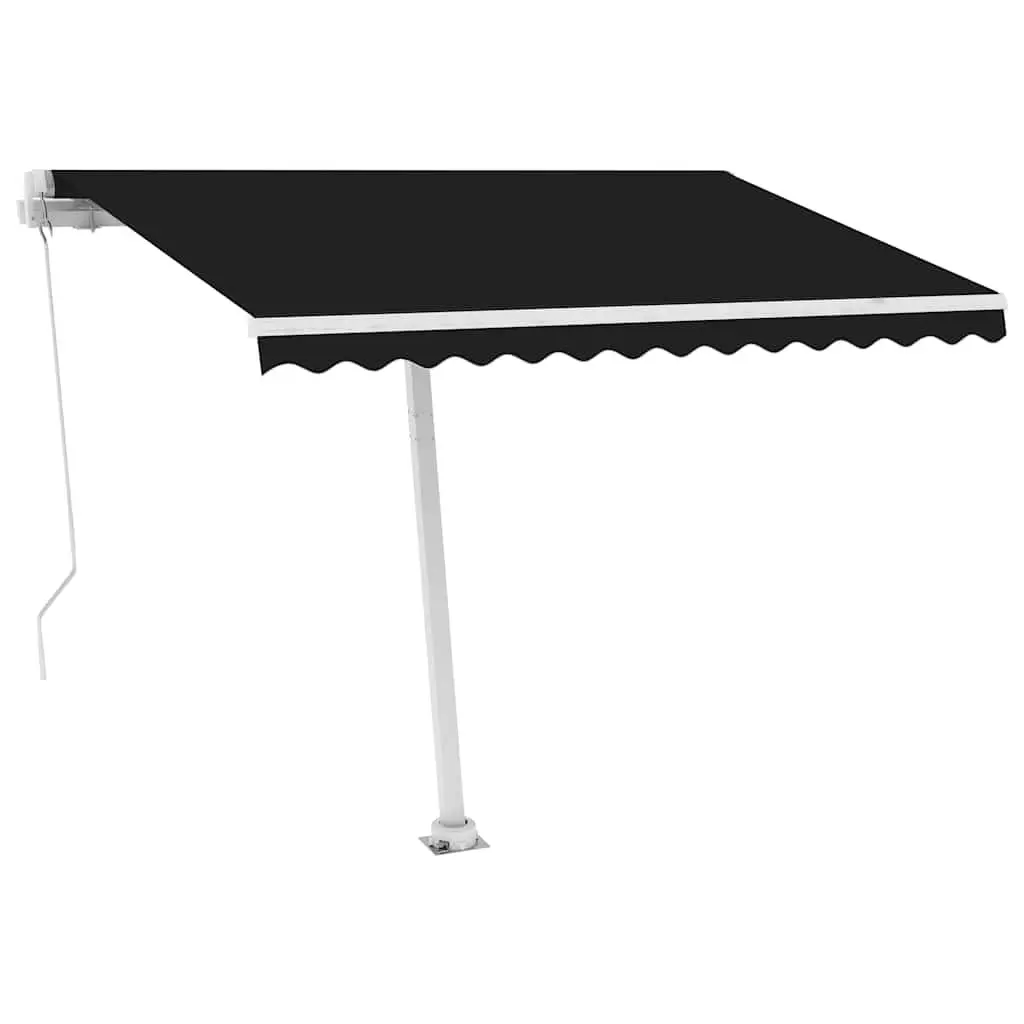 Freestanding Manual Retractable Awning UV Water Resistant 300x250 cm Anthracite