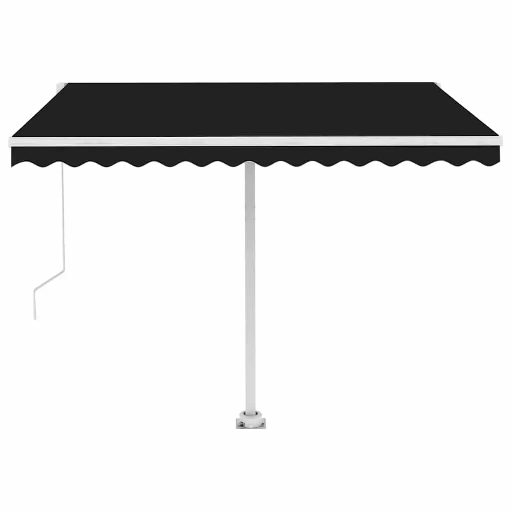Freestanding Manual Retractable Awning UV Water Resistant 300x250 cm Anthracite