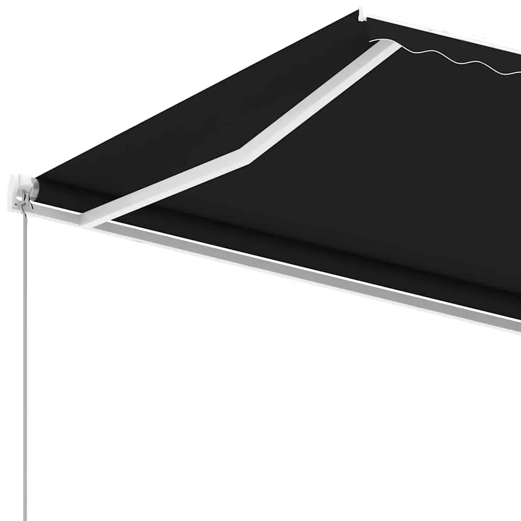 Freestanding Manual Retractable Awning UV Water Resistant 300x250 cm Anthracite