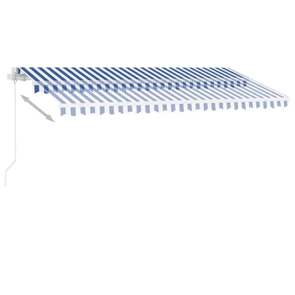 Freestanding Retractable Awning Manual 400x300cm Outdoor Patio Sun Shade Blue