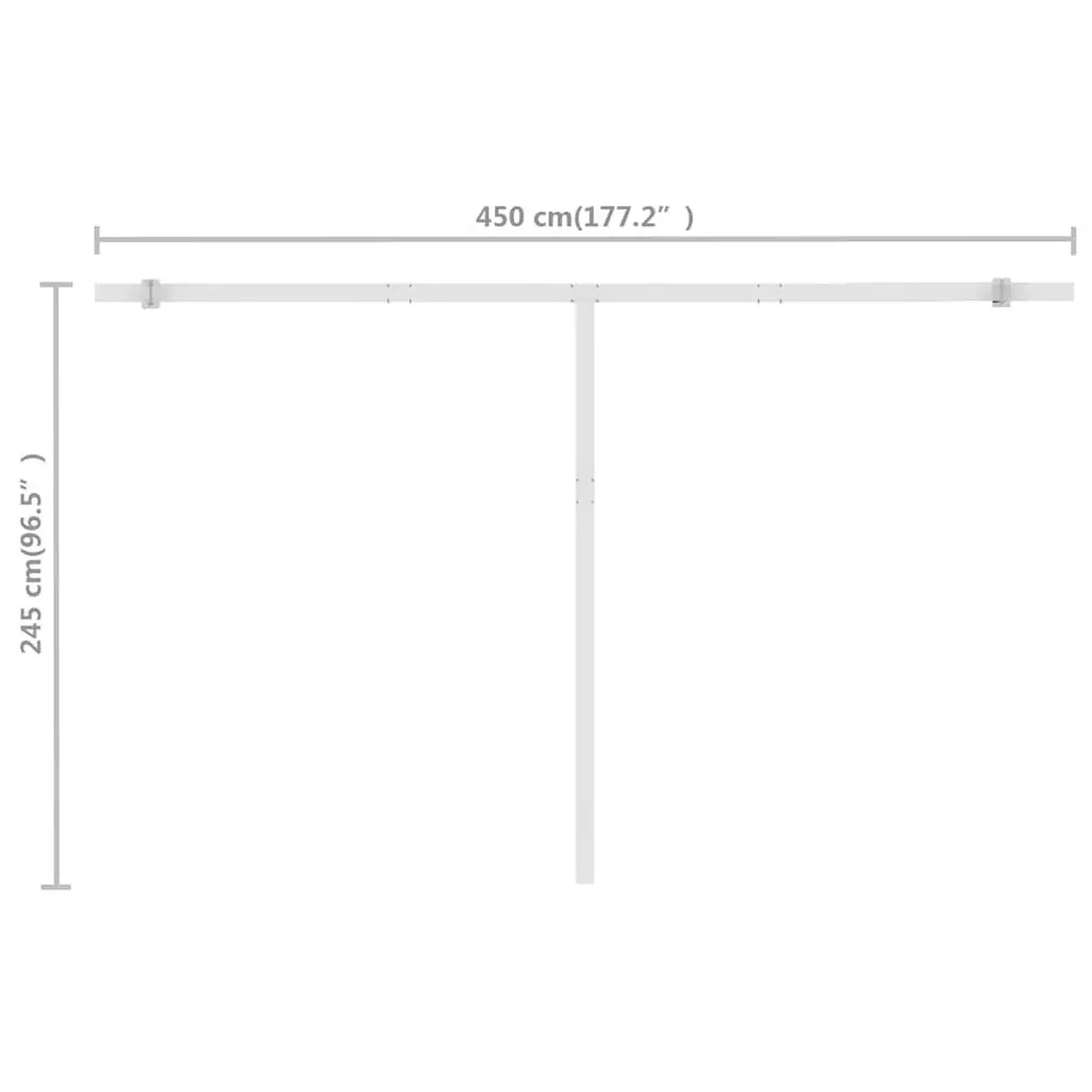 Freestanding Retractable Awning Manual 400x300cm Outdoor Patio Sun Shade Blue