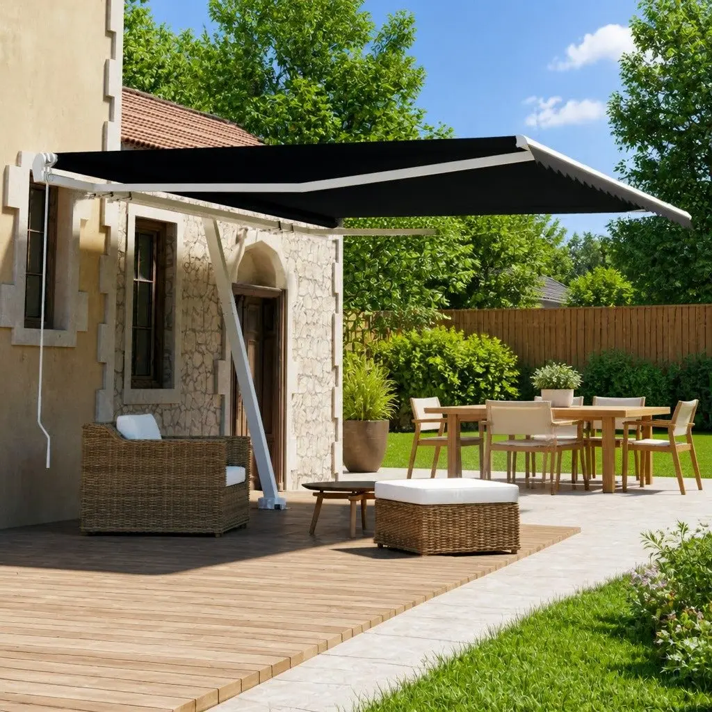 Freestanding Manual Retractable Awning UV and Water Resistant 400x300 cm