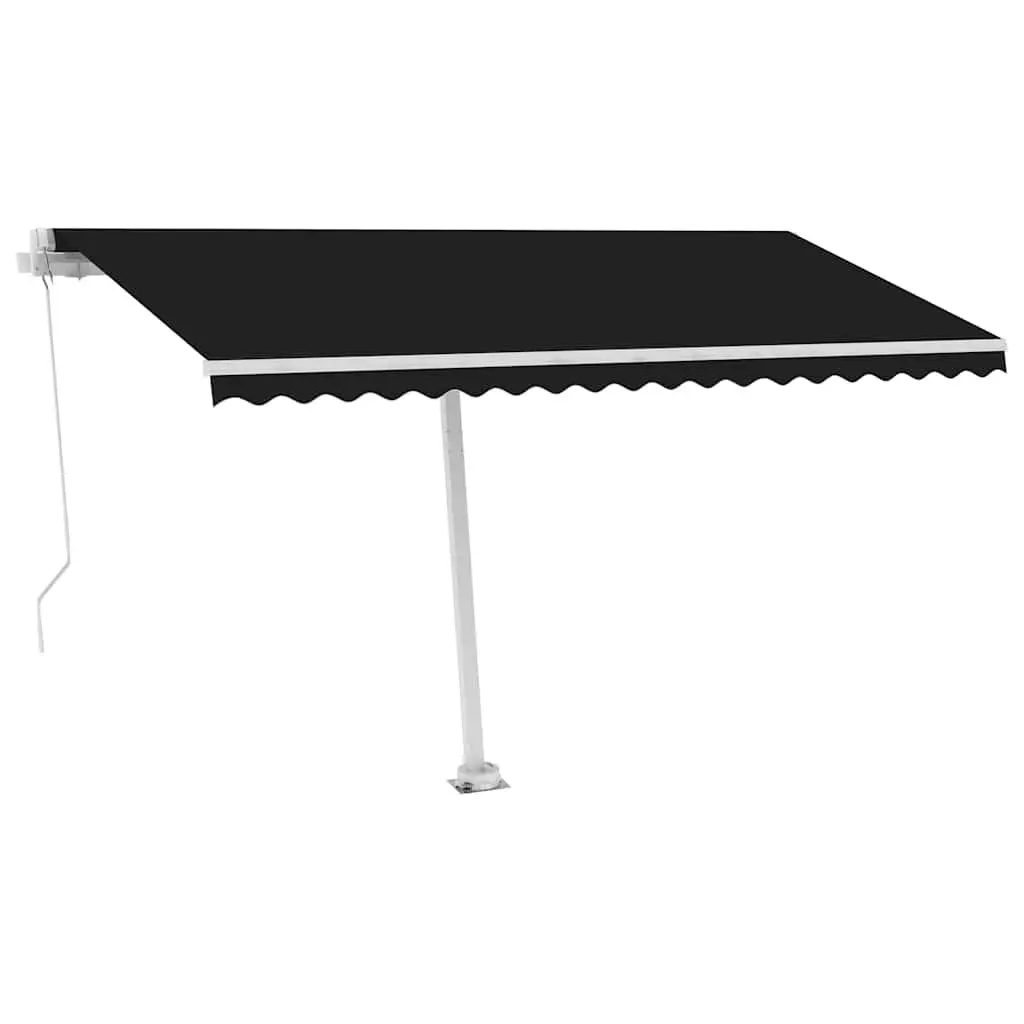Retractable Freestanding Awning Manual Operation 450x300cm Anthracite Garden Shade