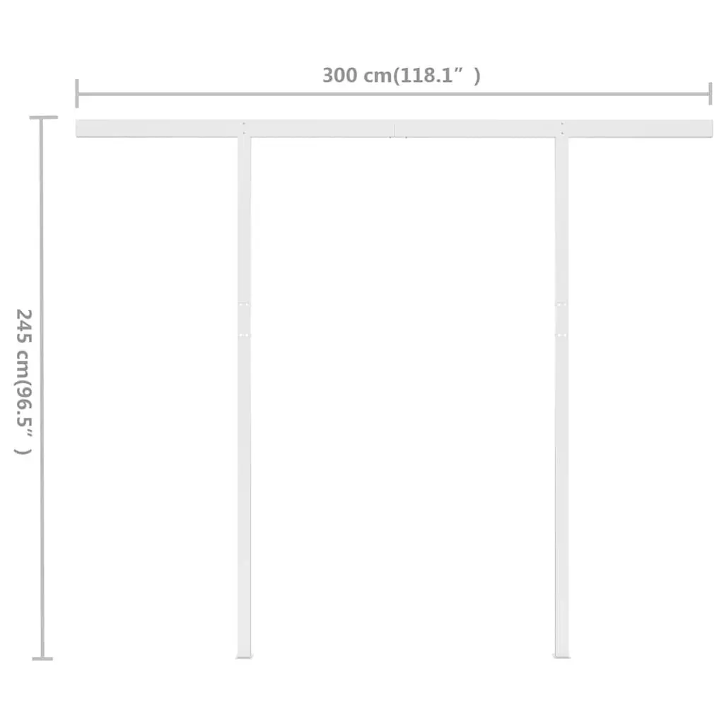 Manual Retractable Awning Adjustable Angle 3x2.5m Blue White Outdoor