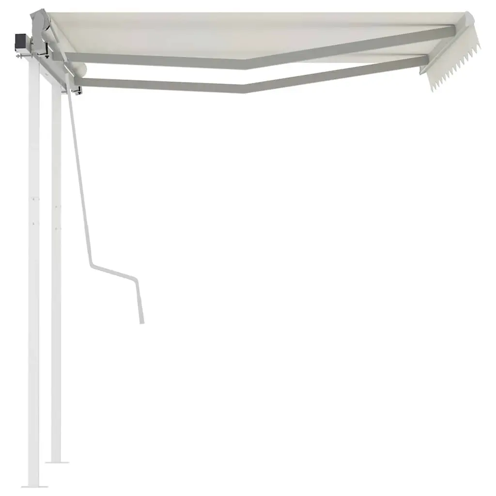 Manual Retractable Awning Adjustable 3x2.5m Outdoor Garden Shade Cream