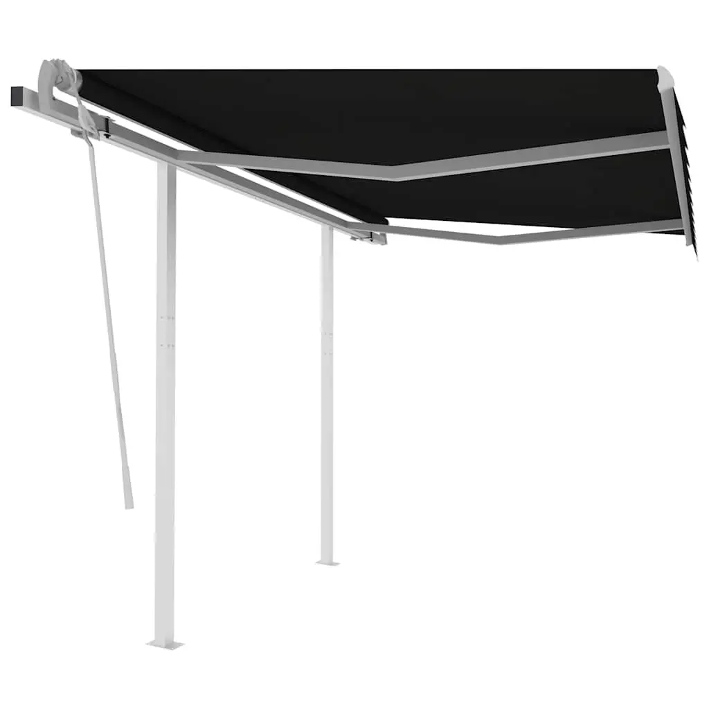 Manual Retractable Awning 3x2.5m Patio Garden Sun Shade Outdoor Canopy Posts