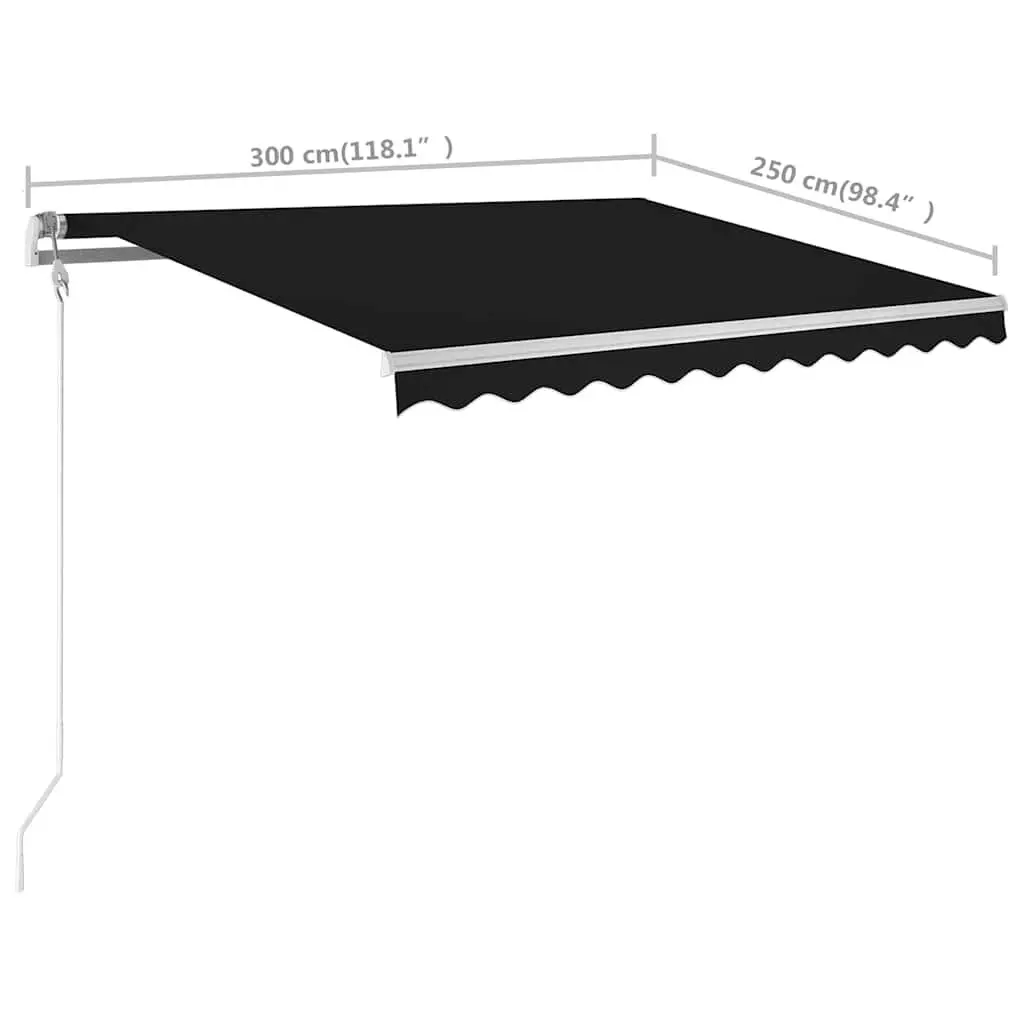 Manual Retractable Awning 3x2.5m Patio Garden Sun Shade Outdoor Canopy Posts