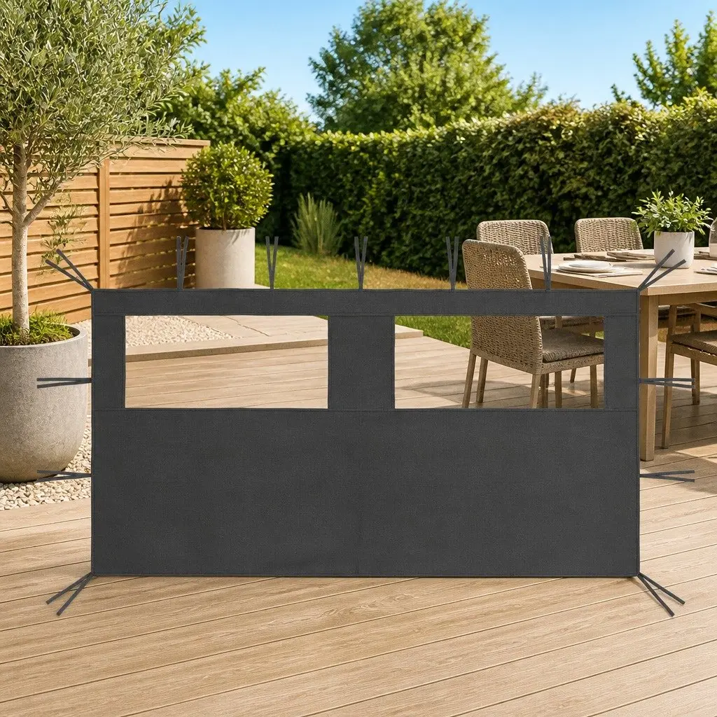 Gazebo Sidewall Panel with Windows Mosquito Screen 4x2m