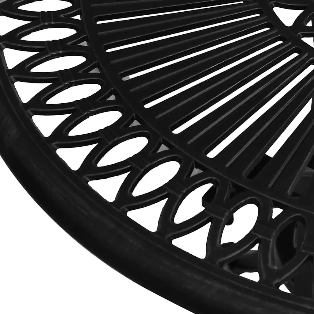 Outdoor Bistro Set Cast Aluminium Black 3 Piece Featuring Chairs and Table