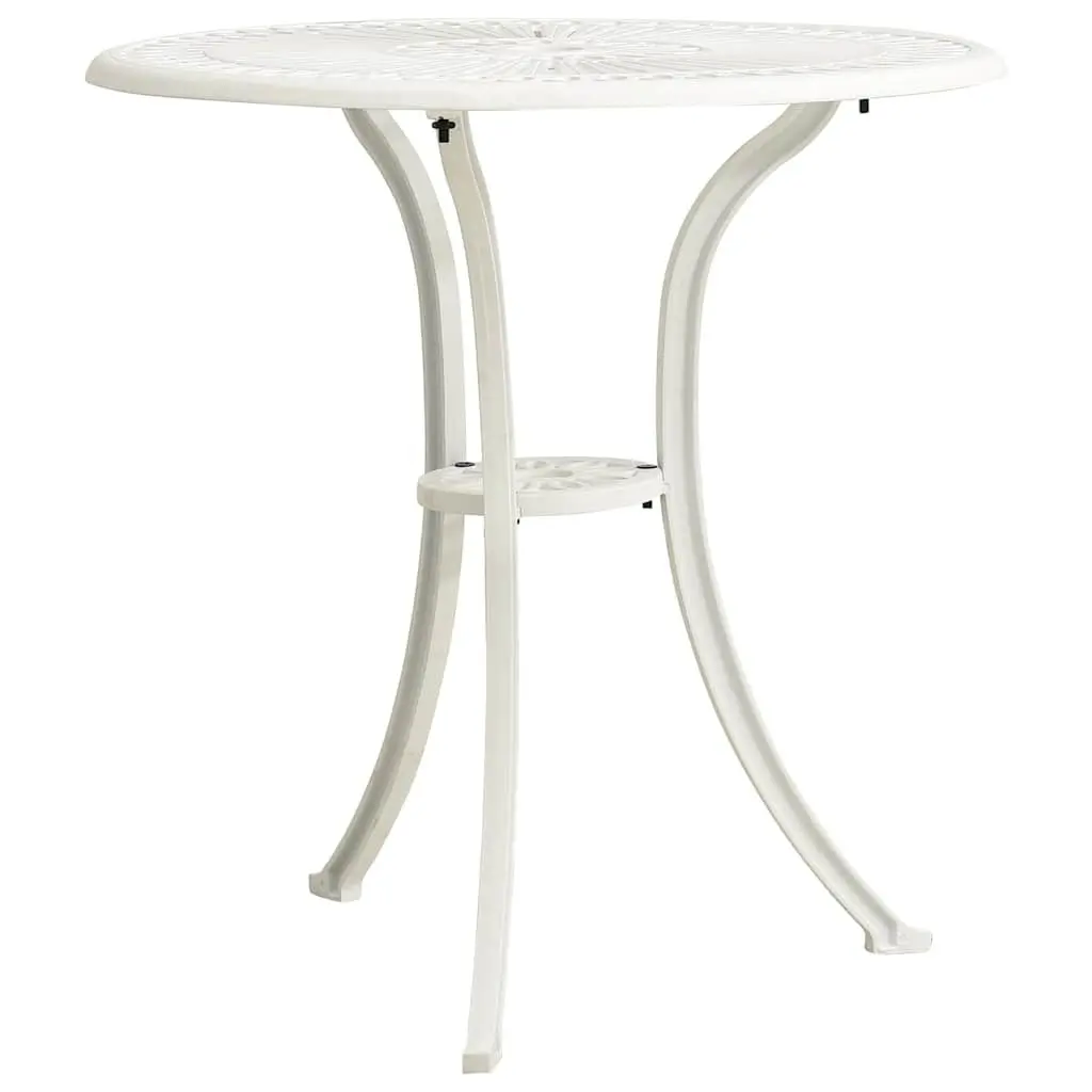 Bistro Set Outdoor Garden Furniture White Cast Aluminium 3 Piece Chairs Table