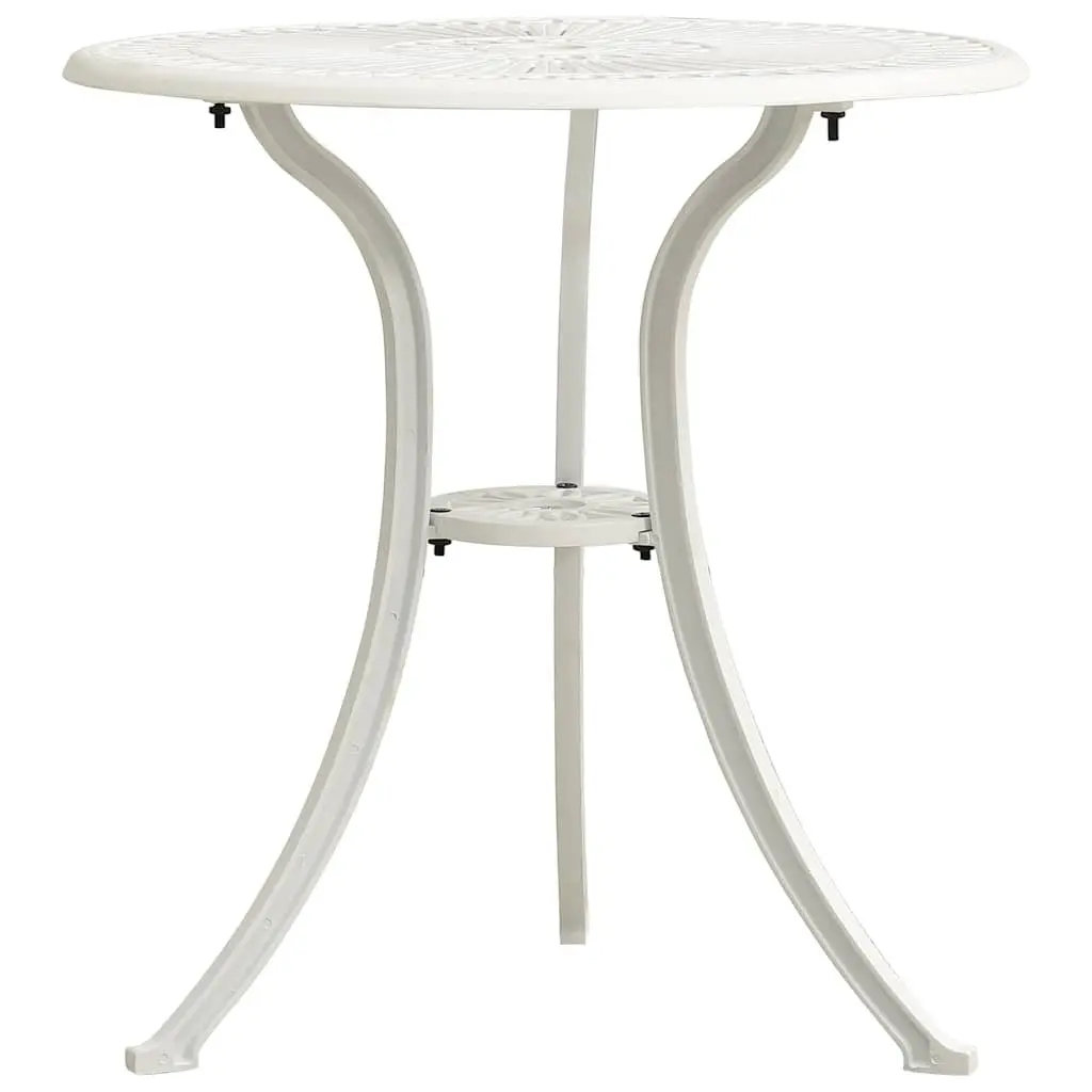 Bistro Set Outdoor Garden Furniture White Cast Aluminium 3 Piece Chairs Table