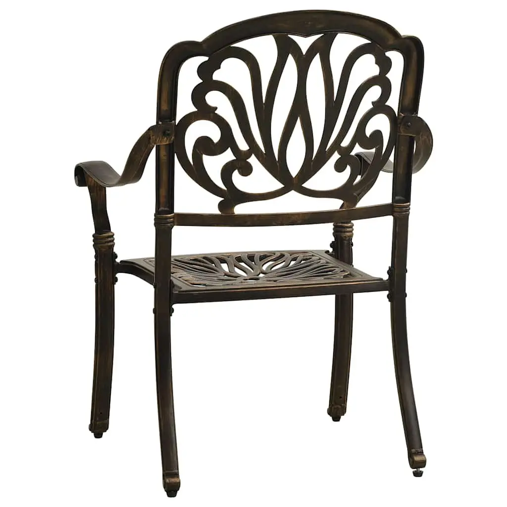 3 Piece Bistro Set Outdoor Garden Furniture Cast Aluminium Bronze