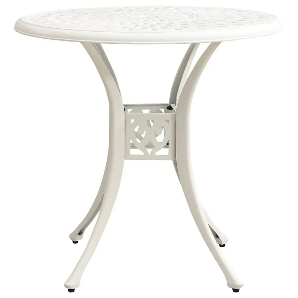 Outdoor Bistro Set 3 Piece Cast Aluminium White Garden Patio Table Chairs