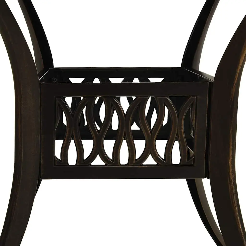 5 Piece Bistro Set Outdoor Furniture Cast Aluminium Brown