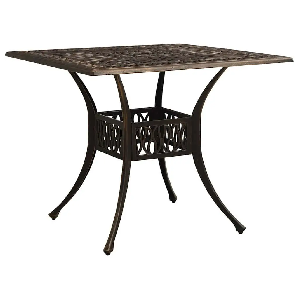 5 Piece Outdoor Bistro Set Cast Aluminium Brown Patio Furniture Table Chairs