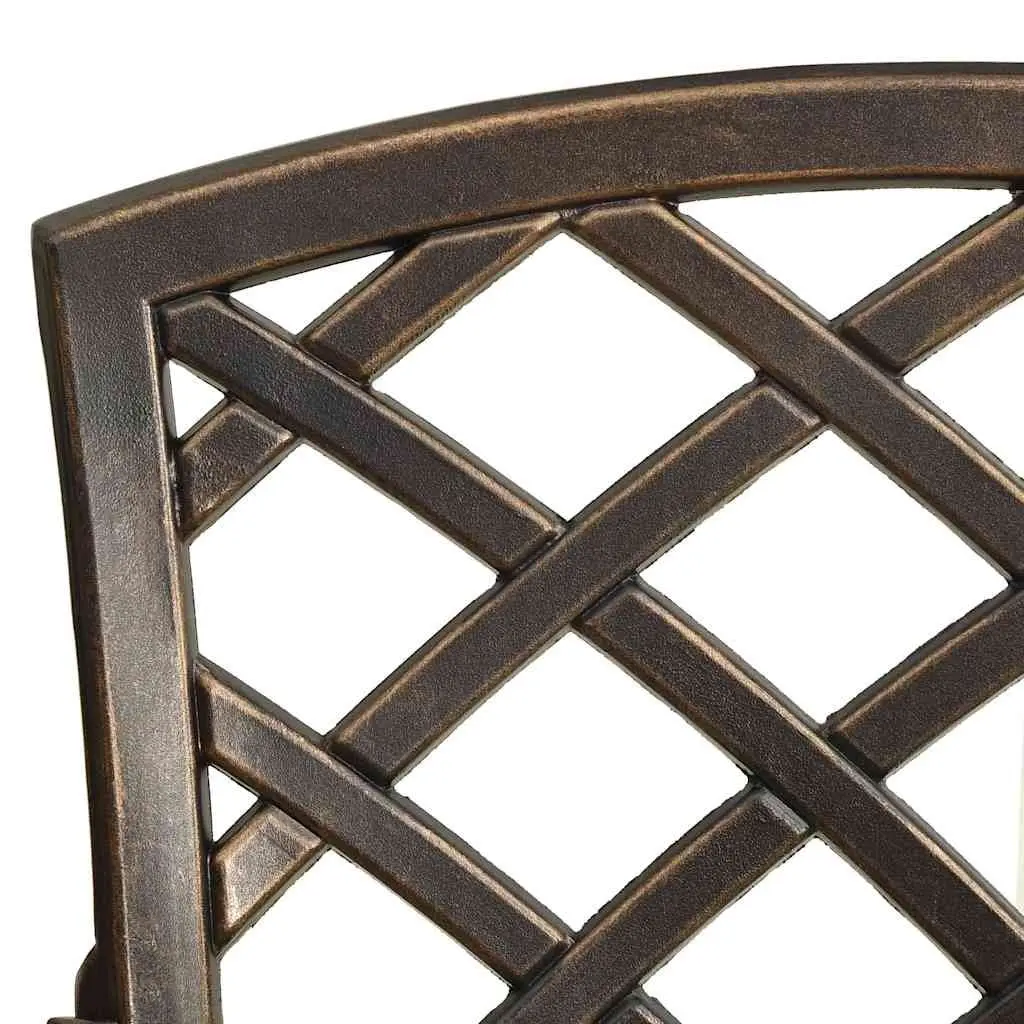 5 Piece Bistro Set Outdoor Garden Furniture Cast Aluminium Brown