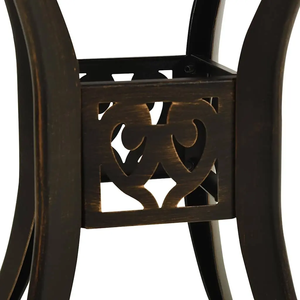5 Piece Bistro Set Outdoor Garden Furniture Cast Aluminium Brown