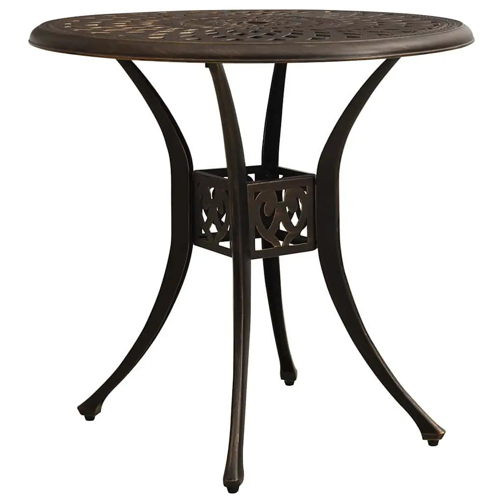 5 Piece Bistro Set Outdoor Garden Furniture Cast Aluminium Brown