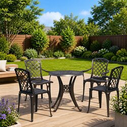 Your New Favorite 5-Piece Black Bistro Set for Outdoors