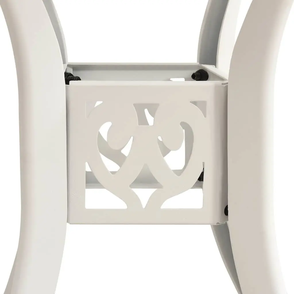 5 Piece Bistro Set Outdoor Dining Chairs Table Cast Aluminium White Garden