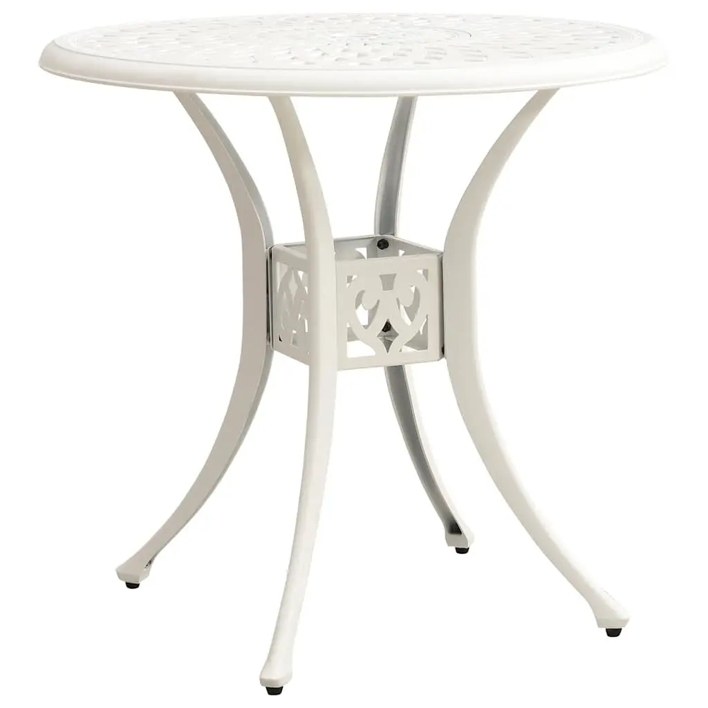 5 Piece Bistro Set Outdoor Dining Chairs Table Cast Aluminium White Garden