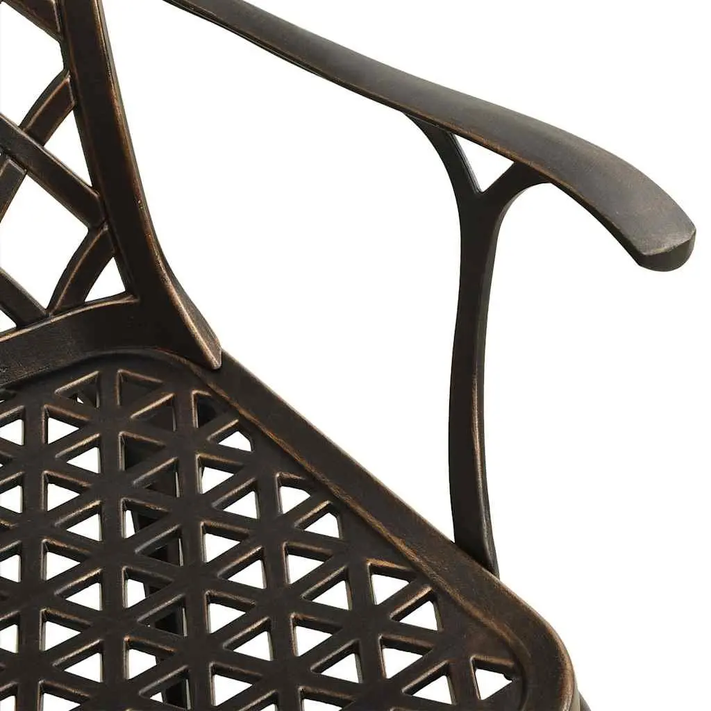 5 Piece Bistro Set Cast Aluminium Outdoor Furniture Brown