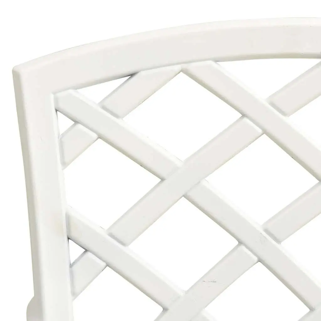 Outdoor Bistro Set Cast Aluminium White 5 Piece