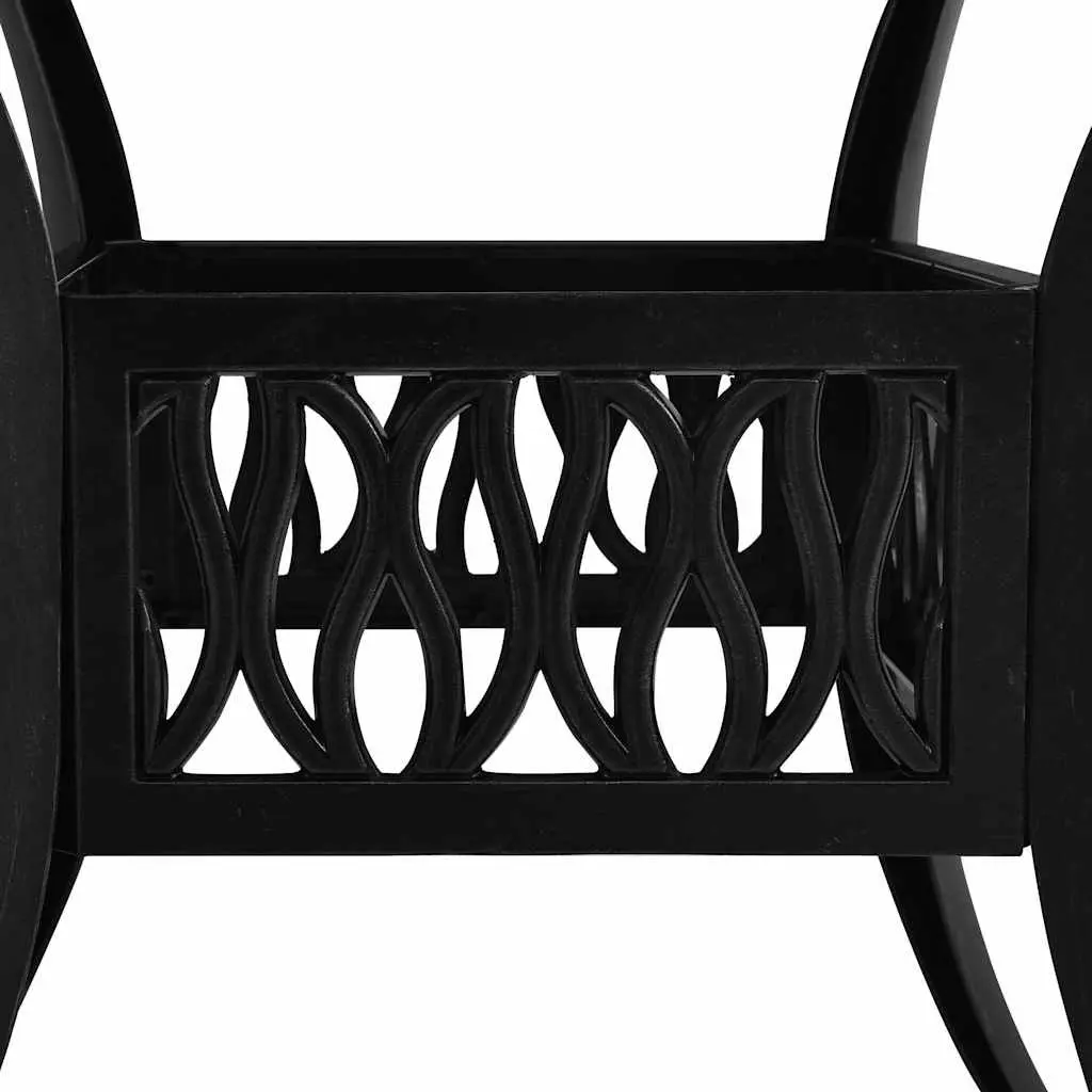 5 Piece Bistro Set Cast Aluminium Black Outdoor Furniture Table Chairs