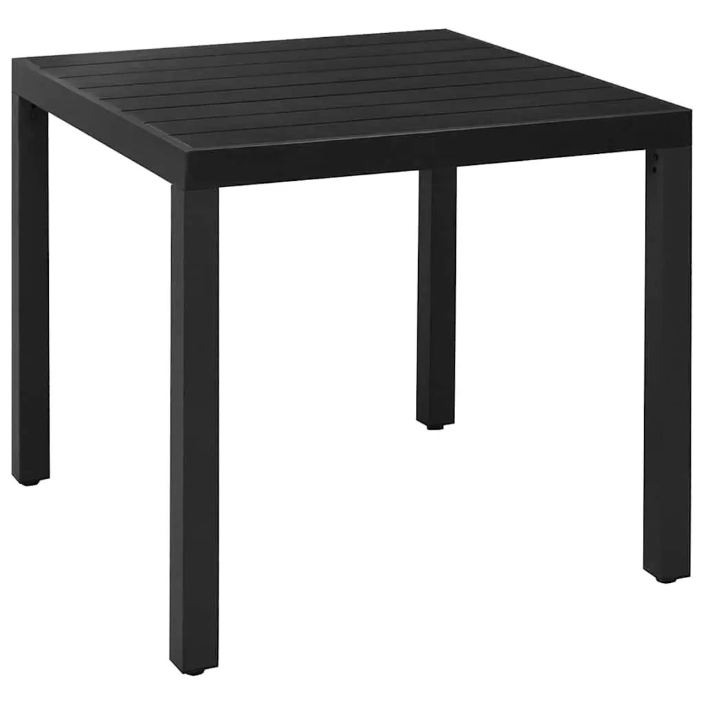 5 Piece Garden Dining Set Outdoor Furniture Adjustable Backrest Black Chairs WPC Table