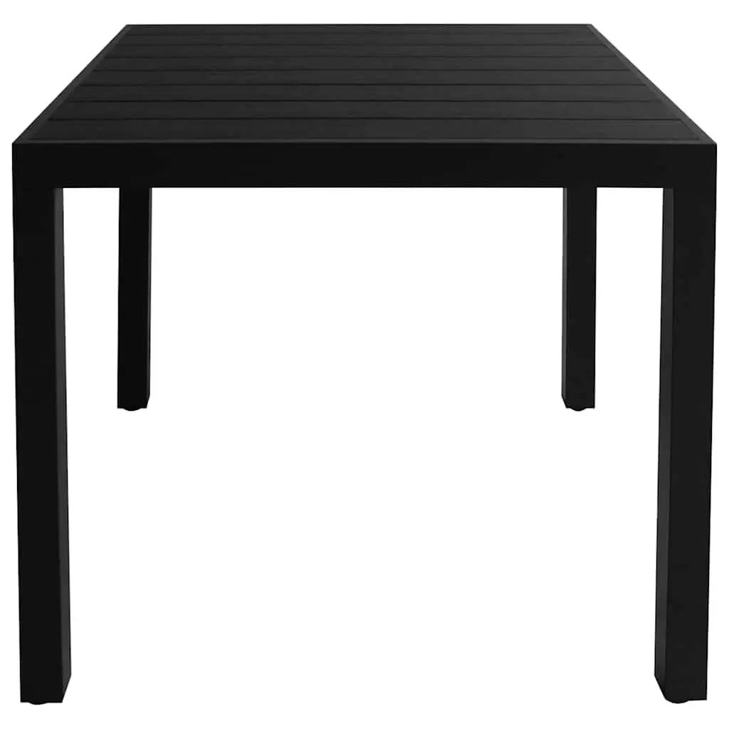 5 Piece Garden Dining Set Outdoor Furniture Adjustable Backrest Black Chairs WPC Table