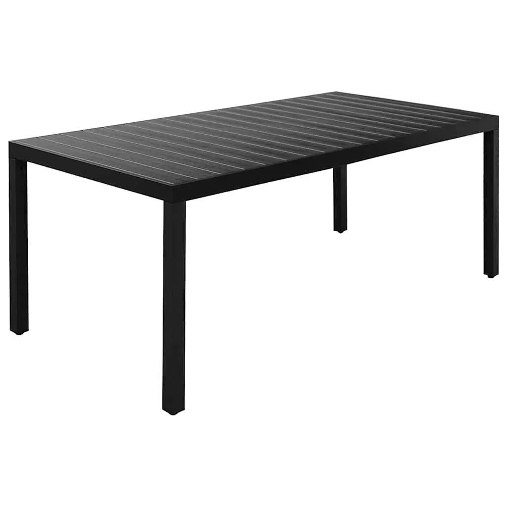 Aluminium Black Garden Dining Set with WPC Table and Textilene Chairs 9 Piece Outdoor Furniture