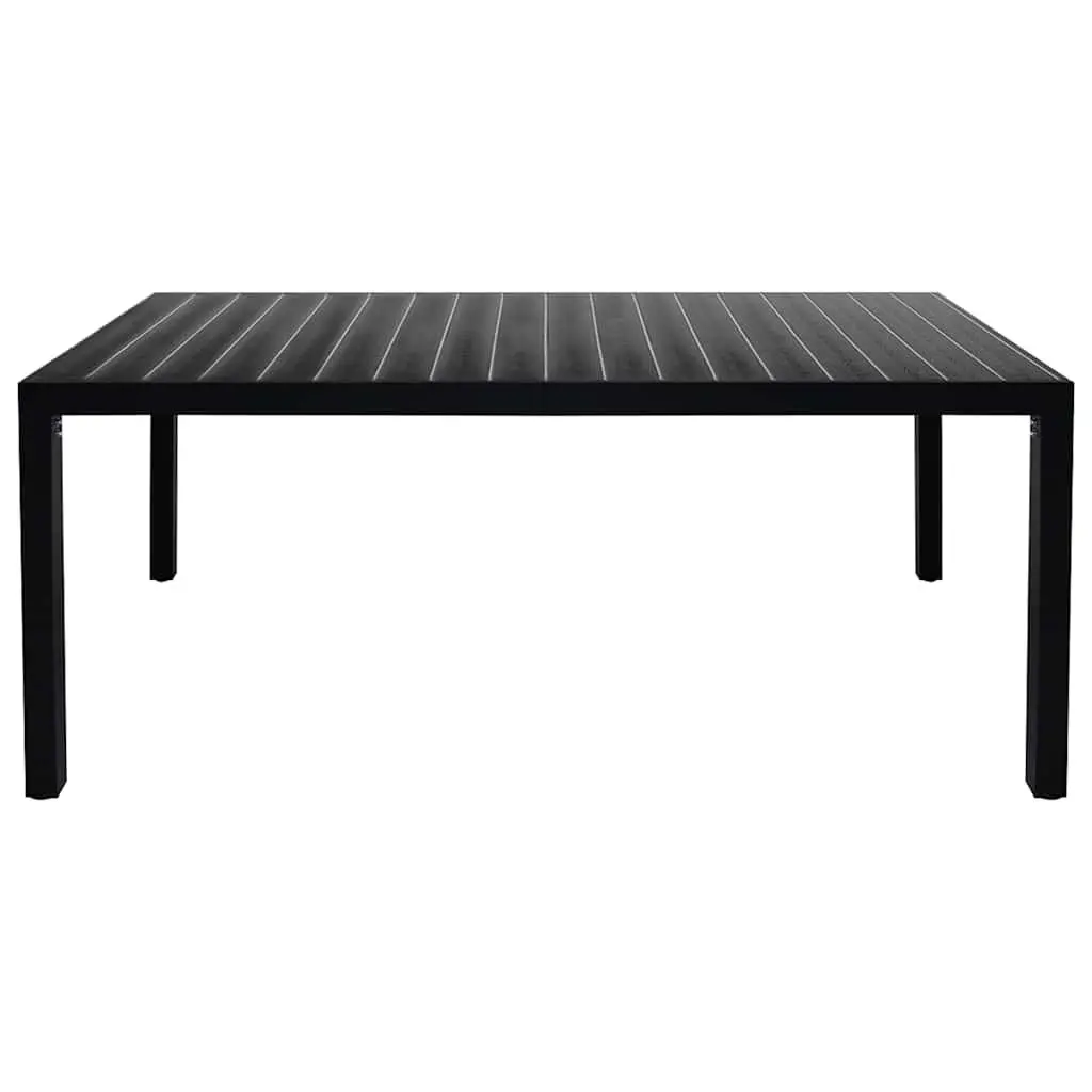 Aluminium Black Garden Dining Set with WPC Table and Textilene Chairs 9 Piece Outdoor Furniture
