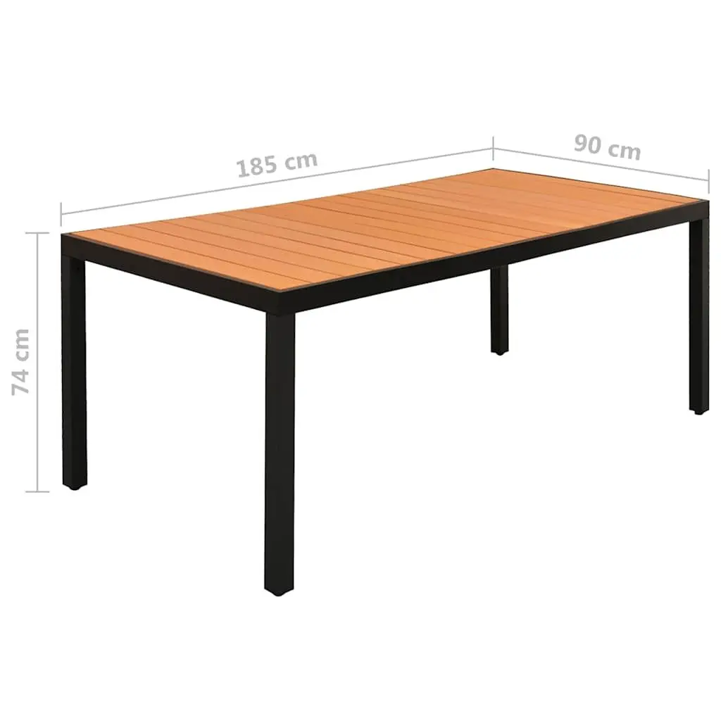 Outdoor Dining Set 9 Piece Black Aluminium Table and Chairs Powder-coated Frame